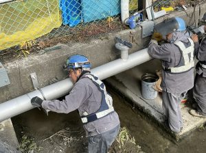 水道-写真１　水管橋②架設状況